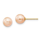 14k-6-7mm-pink-round-freshwater-cultured-pearl-stud-post-earrings-SolomonJeweler-Wichita-KS-CustomJewelry