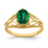 14k gold oval Mount St. Helens ring with 8x6mm gemstone, Solomon Jewelers jewelry ring, elegant and crafted for style.