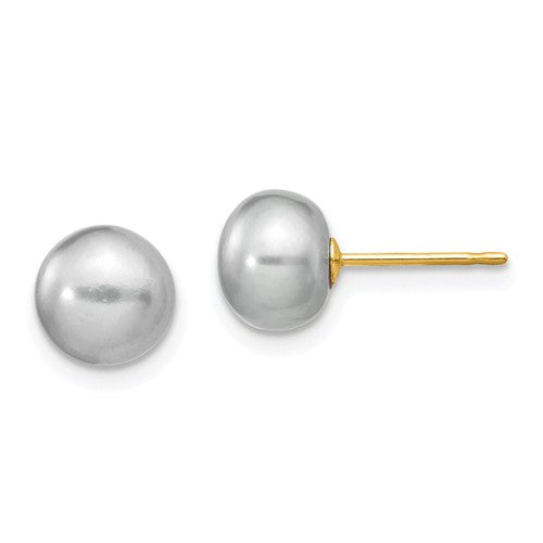 14k-7-8mm-grey-button-fw-cultured-pearl-stud-post-earrings-SolomonJeweler-Wichita-KS-CustomJewelry