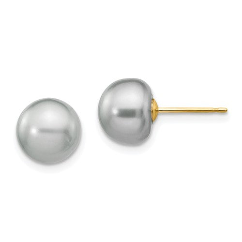14k-8-9mm-grey-button-fw-cultured-pearl-stud-post-earrings-SolomonJeweler-Wichita-KS-CustomJewelry