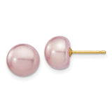 14k-8-9mm-purple-button-freshwater-cultured-pearl-stud-post-earrings-SolomonJeweler-Wichita-KS-CustomJewelry