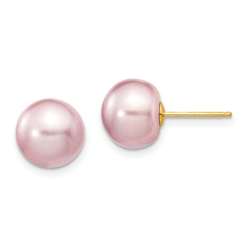 14k-9-10mm-purple-button-freshwater-cultured-pearl-stud-post-earrings-SolomonJeweler-Wichita-KS-CustomJewelry