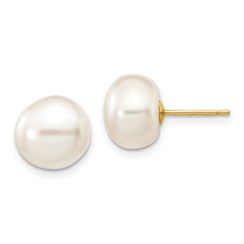 14k-9-10mm-white-button-freshwater-cultured-pearl-stud-post-earrings-SolomonJeweler-Wichita-KS-CustomJewelry