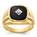 14k gold men's diamond ring by Solomon Jewelers featuring a sleek band with sparkling diamonds and elegant design.