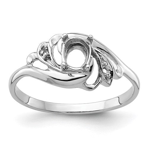 14k-white-gold-polished-02ct-diamond-6x4-oval-gemstone-ring-mounting-SolomonJeweler-Wichita-KS-CustomJewelry