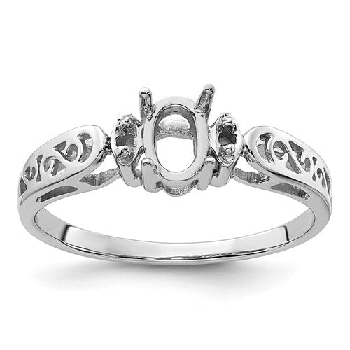 14k-white-gold-polished-04ct-diamond-6x4-oval-gemstone-ring-mounting-SolomonJeweler-Wichita-KS-CustomJewelry