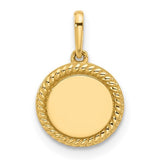 14k-polished-round-with-rope-border-charm-SolomonJeweler-Wichita-KS-CustomJewelry
