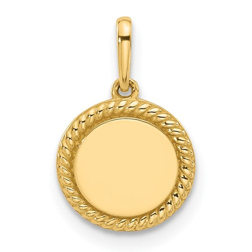 14k-polished-round-with-rope-border-charm-SolomonJeweler-Wichita-KS-CustomJewelry