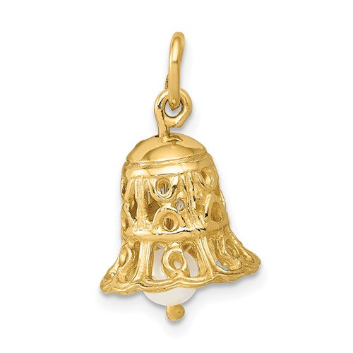 14k-3d-wedding-bell-w-fresh-water-cultured-pearl-charm-SolomonJeweler-Wichita-KS-CustomJewelry