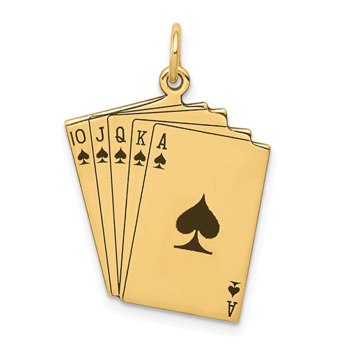 14k-enameled-royal-flush-playing-cards-charm-SolomonJeweler-Wichita-KS-CustomJewelry