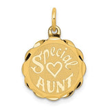 14K gold Aunt charm pendant featuring detailed design, ideal for jewelry and special occasion accessories.