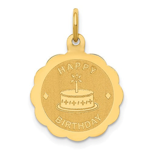 14k-polished-satin-engraveable-happy-birthday-charm-SolomonJeweler-Wichita-KS-CustomJewelry