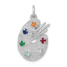 14k-white-gold-artist-palette-with-cz-stones-charm-SolomonJeweler-Wichita-KS-CustomJewelry