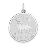 14k-white-gold-polished-engravable-golden-retriever-disc-charm-SolomonJeweler-Wichita-KS-CustomJewelry