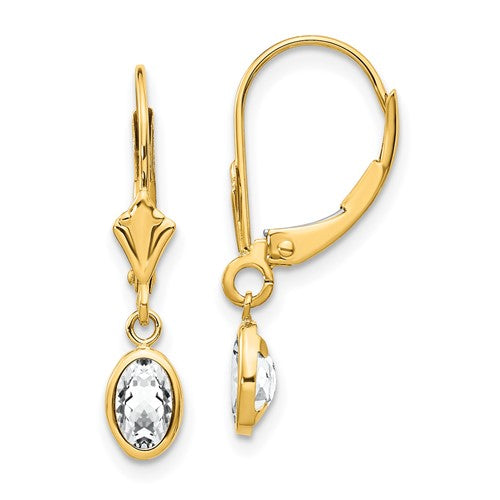 14k-6x4-oval-bezel-april-white-topaz-leverback-earrings-SolomonJeweler-Wichita-KS-CustomJewelry