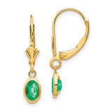 14k-6x4-oval-bezel-may-emerald-leverback-earrings-SolomonJeweler-Wichita-KS-CustomJewelry
