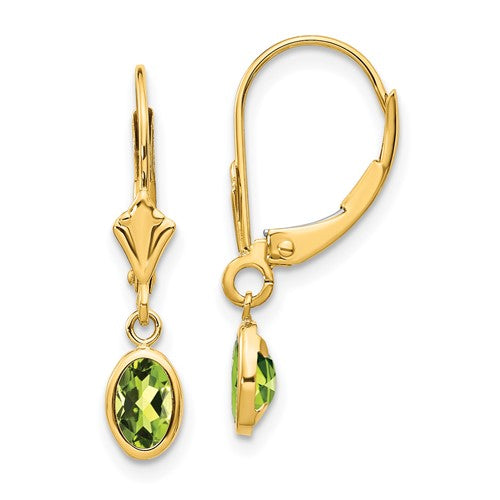 14k-6x4-oval-bezel-august-peridot-leverback-earrings-SolomonJeweler-Wichita-KS-CustomJewelry