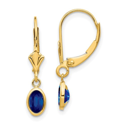 14k-6x4-oval-bezel-september-sapphire-leverback-earrings-SolomonJeweler-Wichita-KS-CustomJewelry