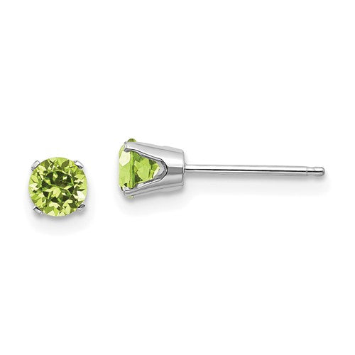 14k-white-gold-4mm-peridot-stud-earrings-SolomonJeweler-Wichita-KS-CustomJewelry