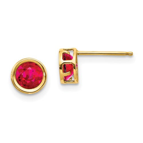 14k-5mm-bezel-ruby-stud-earrings-SolomonJeweler-Wichita-KS-CustomJewelry