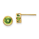 14k-5mm-bezel-peridot-stud-earrings-SolomonJeweler-Wichita-KS-CustomJewelry