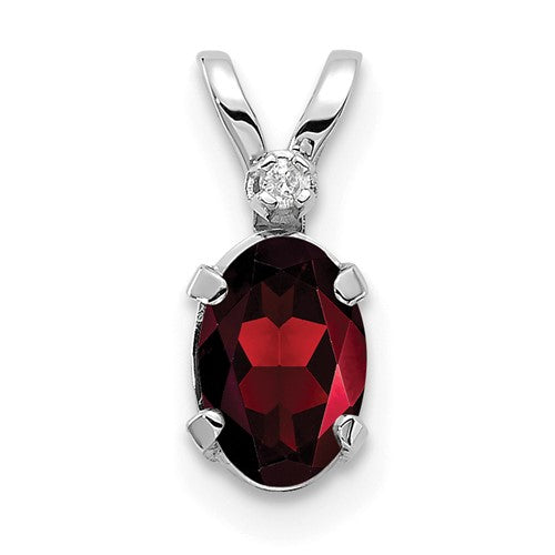 14k-white-gold-diamond-and-garnet-birthstone-pendant-SolomonJeweler-Wichita-KS-CustomJewelry