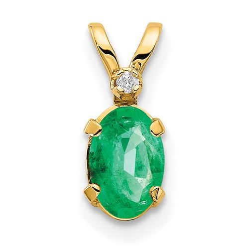 14k-diamond-emerald-birthstone-pendant-SolomonJeweler-Wichita-KS-CustomJewelry