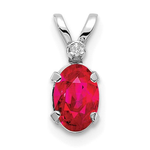14k-white-gold-diamond-and-ruby-birthstone-pendant-SolomonJeweler-Wichita-KS-CustomJewelry