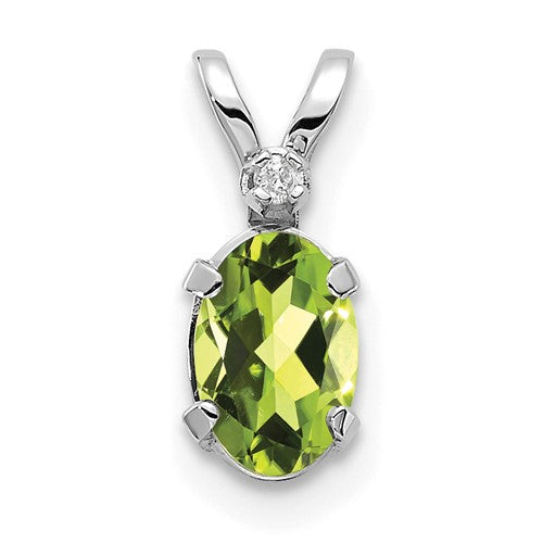 14k-white-gold-diamond-and-peridot-birthstone-pendant-SolomonJeweler-Wichita-KS-CustomJewelry