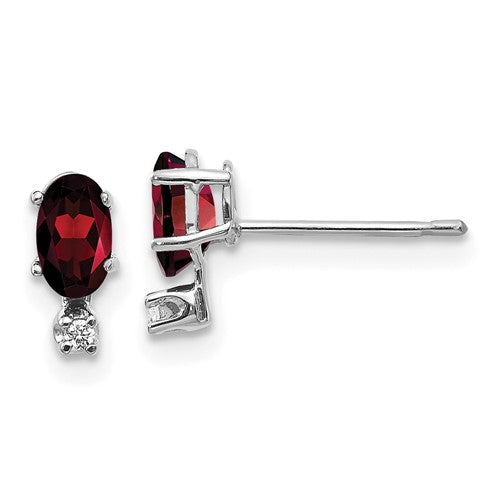 14k-white-gold-diamond-and-garnet-birthstone-earrings-SolomonJeweler-Wichita-KS-CustomJewelry