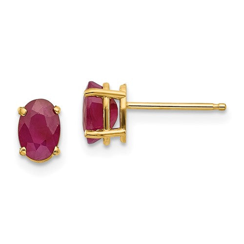 14k-6x4-oval-july-ruby-post-earrings-SolomonJeweler-Wichita-KS-CustomJewelry