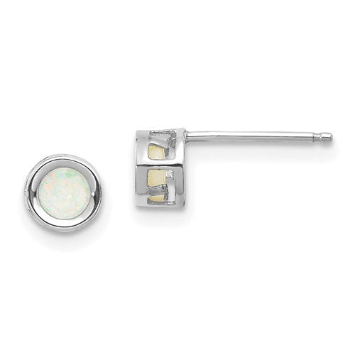 14k-white-gold-4mm-bezel-october-opal-post-earrings-SolomonJeweler-Wichita-KS-CustomJewelry