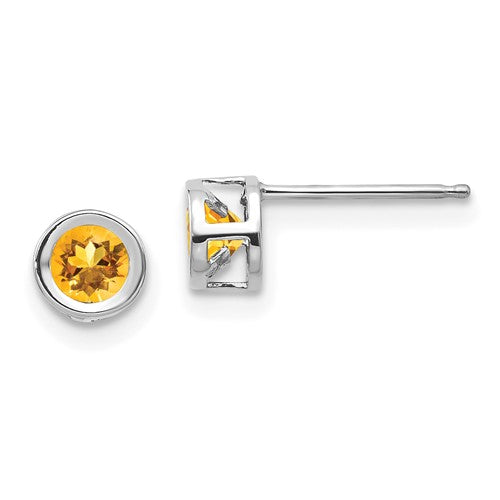 14k-white-gold-november-4mm-citrine-earrings-SolomonJeweler-Wichita-KS-CustomJewelry