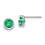14k-white-gold-5mm-bezel-emerald-stud-earrings-SolomonJeweler-Wichita-KS-CustomJewelry