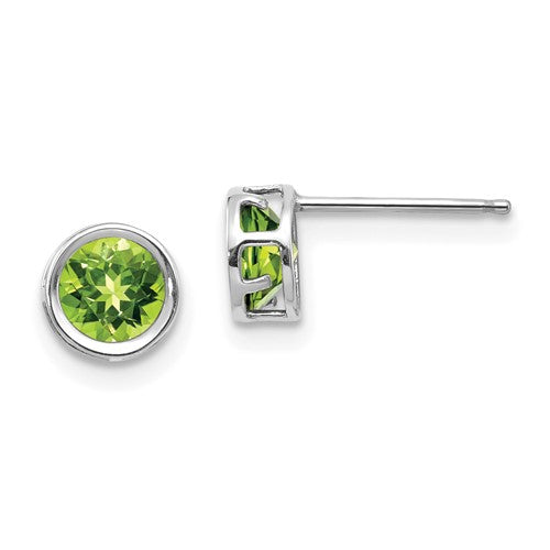 14k-white-gold-5mm-bezel-peridot-stud-earrings-SolomonJeweler-Wichita-KS-CustomJewelry