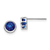 14k-white-gold-5mm-bezel-sapphire-stud-earrings-SolomonJeweler-Wichita-KS-CustomJewelry