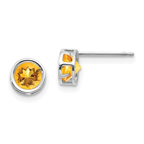 14k-white-gold-5mm-bezel-citrine-stud-earrings-SolomonJeweler-Wichita-KS-CustomJewelry