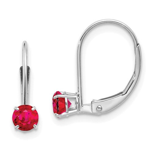 14k-white-gold-4mm-round-july-ruby-leverback-earrings-SolomonJeweler-Wichita-KS-CustomJewelry
