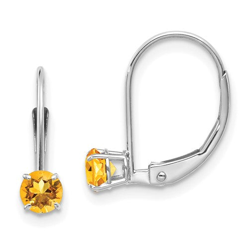 14k-white-gold-4mm-round-november-citrine-leverback-earrings-SolomonJeweler-Wichita-KS-CustomJewelry