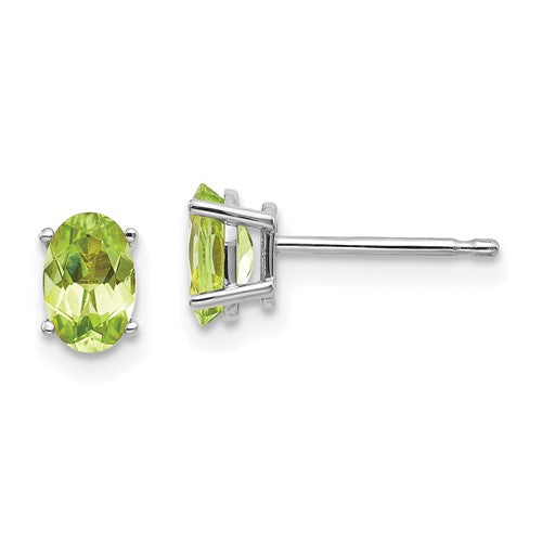 14k-white-gold-6x4-oval-august-peridot-post-earrings-SolomonJeweler-Wichita-KS-CustomJewelry
