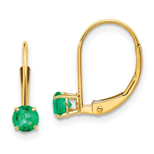14k-4mm-round-may-emerald-leverback-earrings-SolomonJeweler-Wichita-KS-CustomJewelry