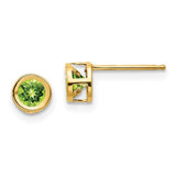 14k-4mm-bezel-august-peridot-post-earrings-SolomonJeweler-Wichita-KS-CustomJewelry