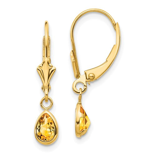 14k-6x4mm-november-citrine-earrings-SolomonJeweler-Wichita-KS-CustomJewelry