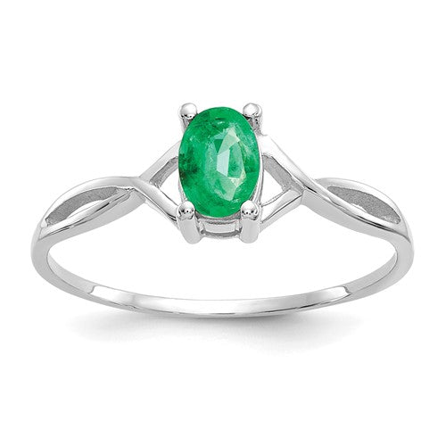 14k-white-gold-emerald-birthstone-ring-SolomonJeweler-Wichita-KS-CustomJewelry