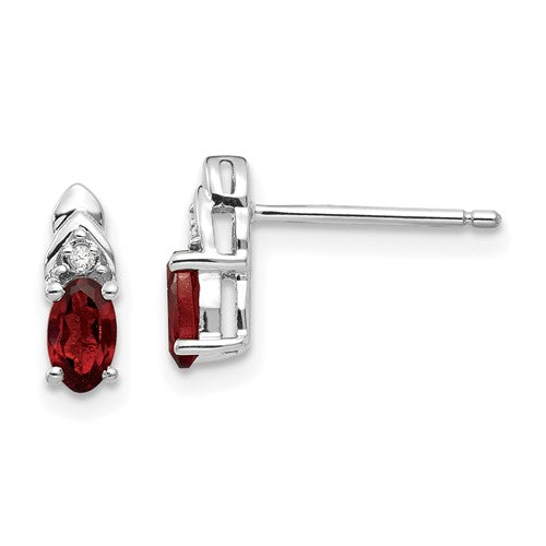 14k-white-gold-garnet-and-diamond-post-earrings-SolomonJeweler-Wichita-KS-CustomJewelry