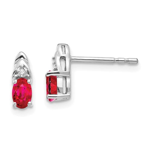 14k-white-gold-ruby-and-diamond-post-earrings-SolomonJeweler-Wichita-KS-CustomJewelry