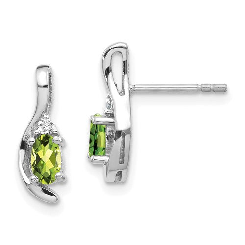 14k-white-gold-peridot-and-diamond-post-earrings-SolomonJeweler-Wichita-KS-CustomJewelry