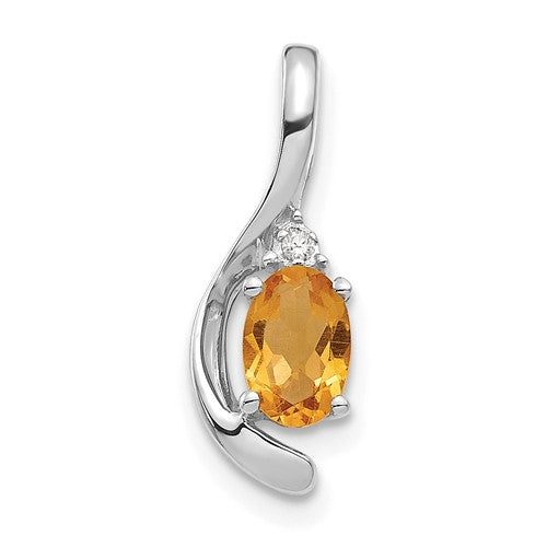 14k-white-gold-citrine-and-diamond-pendant-SolomonJeweler-Wichita-KS-CustomJewelry