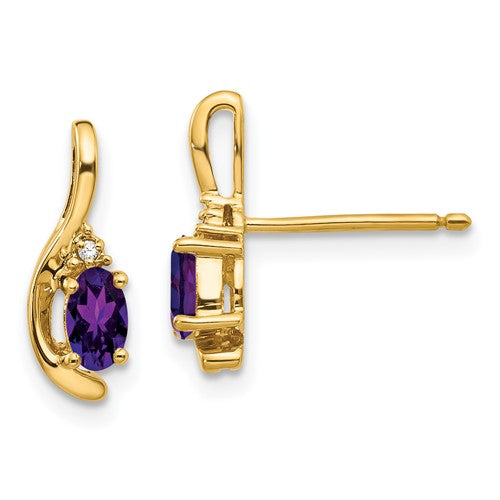 14k-amethyst-and-diamond-post-earrings-SolomonJeweler-Wichita-KS-CustomJewelry