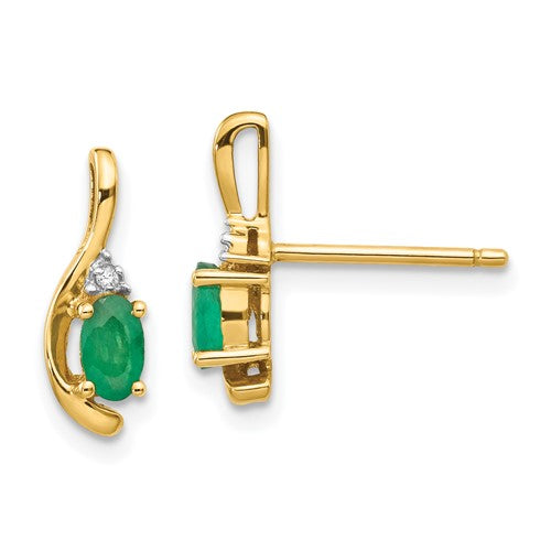 14k-emerald-and-diamond-post-earrings-SolomonJeweler-Wichita-KS-CustomJewelry